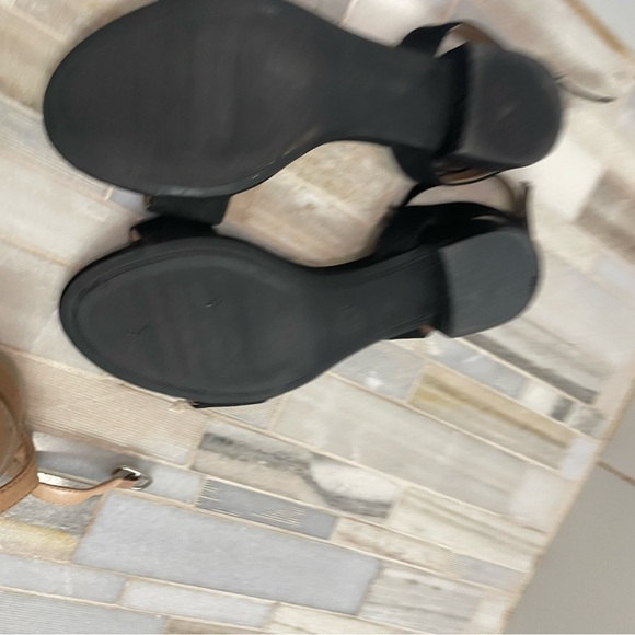 Elegant Black Women's Sandals block heel sz 8 - Picture 11 of 12